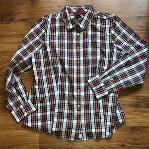NWOT Talbots plaid fitted button down Size 12